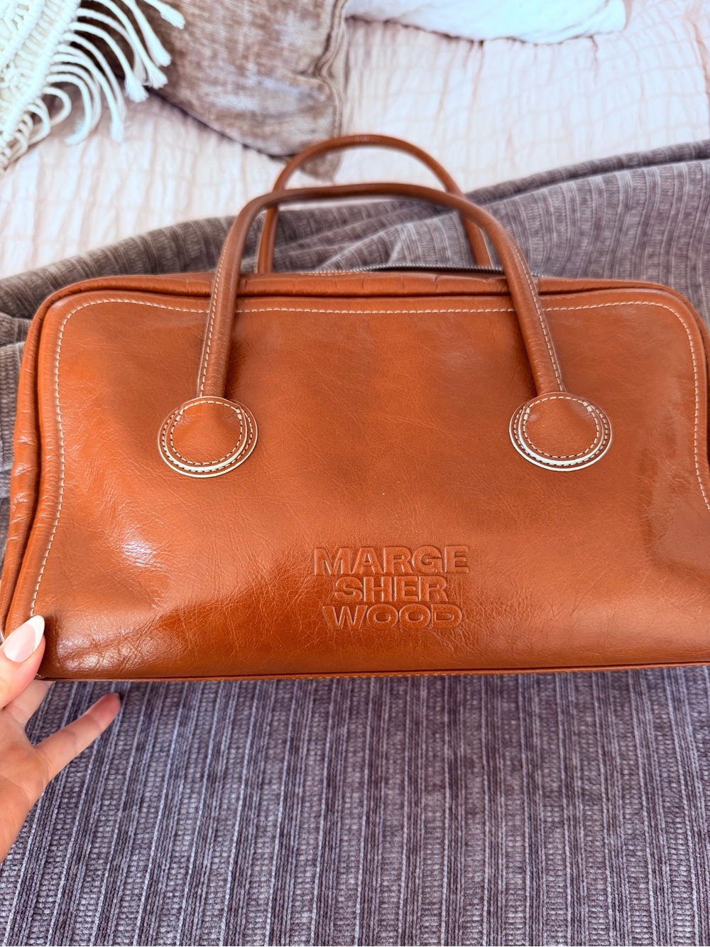 Marge Sherwood Brown Leather Shoulder Bag